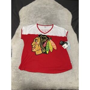 New Chicago Blackhawks NHL Women's Red Jersey Shirt Size 2XL White